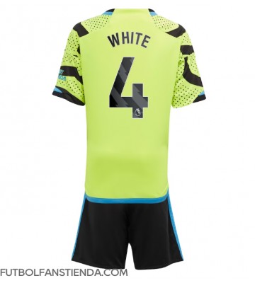 Arsenal Benjamin White #4 Segunda Equipación Niños 2023-24 Manga Corta (+ Pantalones cortos)